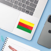Vlag van Bilzen, België Sticker (Laptop met iPhone)