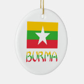 Vlag van Birma en Myanmar Keramisch Ornament (Rechts)