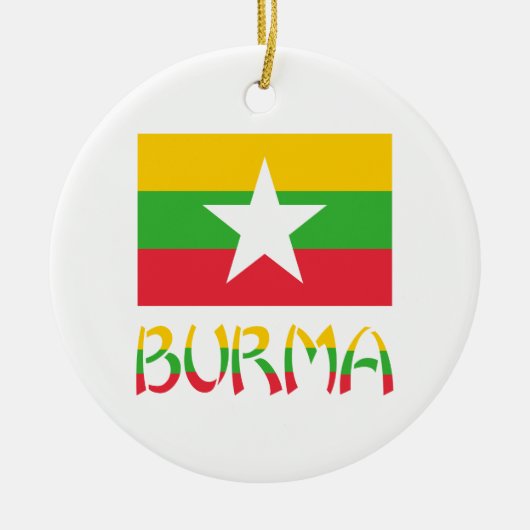 Vlag van Birma en Myanmar Keramisch Ornament (Voorkant)