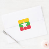 Vlag van Birma Vierkante Sticker (Envelop)