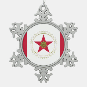 Vlag van Birmingham, Alabama Snowflake Pewter Chri Tin Sneeuwvlok Ornament
