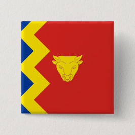Vlag van Birmingham Vierkante Button 5,1 Cm