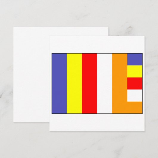Vlag van boeddhisme kaart (Voorkant / Achterkant)