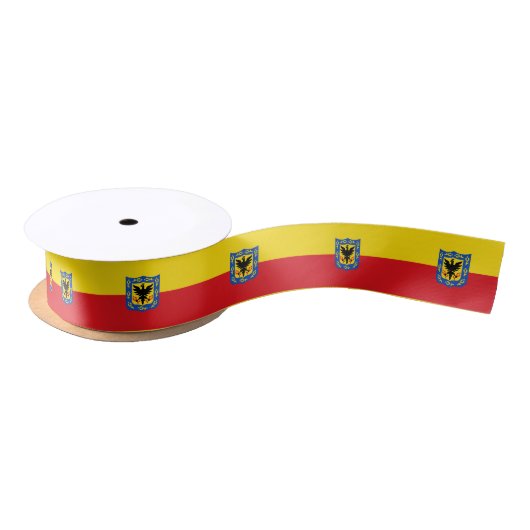 Vlag van Bogota, Colombia Satin Ribbon Satijnen Lint (Spoel)