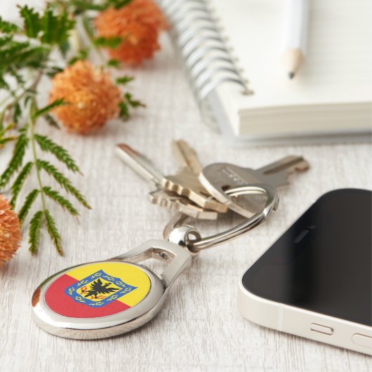 Vlag van Bogota, Colombia-Sleutelhanger Sleutelhanger (Zijkant)