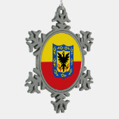 Vlag van Bogota, Colombia Tin Sneeuwvlok Ornament (Links)