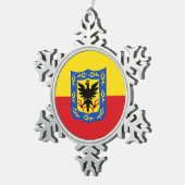 Vlag van Bogota, Colombia Tin Sneeuwvlok Ornament (Rechts)