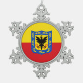 Vlag van Bogota, Colombia Tin Sneeuwvlok Ornament (Voorkant)