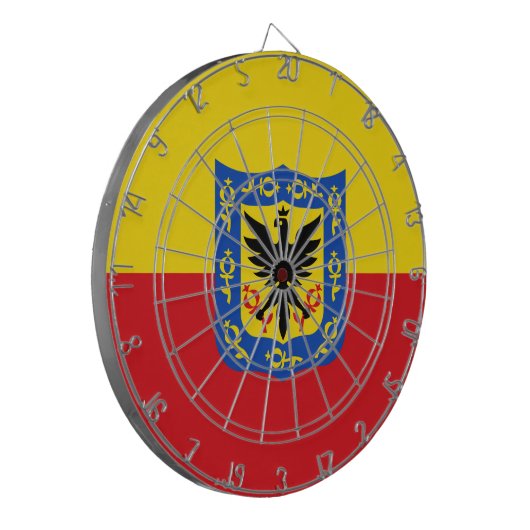 Vlag van Bogota, Colombiaans dartboard met kunstsc Dartbord (Voorkant Links)