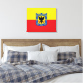 Vlag van Bogotá (Colombiaanse hoofdstad) Canvas Afdruk (Insitu (Slaapkamer))