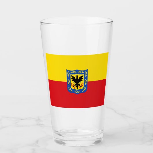 Vlag van Bogotá (Colombiaanse hoofdstad) Glas (Voorkant)