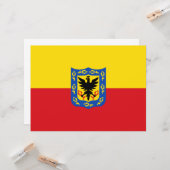 Vlag van Bogotá (Colombiaanse hoofdstad) Kaart (Voorkant / Achterkant in situ)