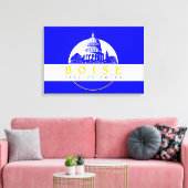 Vlag van Boise (Idaho City) Canvas Afdruk (Insitu (Woonkamer))