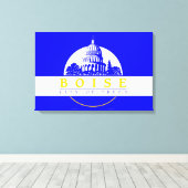 Vlag van Boise (Idaho City) Canvas Afdruk (Insitu (Houten vloer))