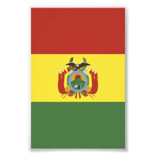 Vlag van Bolivia Foto Afdruk (Voorkant)