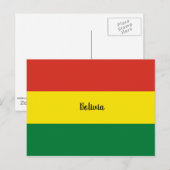 Vlag van Bolivia, gelabeld Briefkaart (Voorkant / Achterkant)