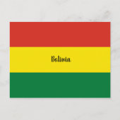 Vlag van Bolivia, gelabeld Briefkaart (Voorkant)