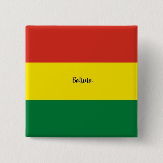 Vlag van Bolivia, gelabeld, Vierkante Button 5,1 Cm (Voorkant)