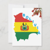 Vlag van Bolivia in de kaart van het land (Voorkant)
