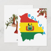 Vlag van Bolivia in de kaart van het land (Voorkant / Achterkant)
