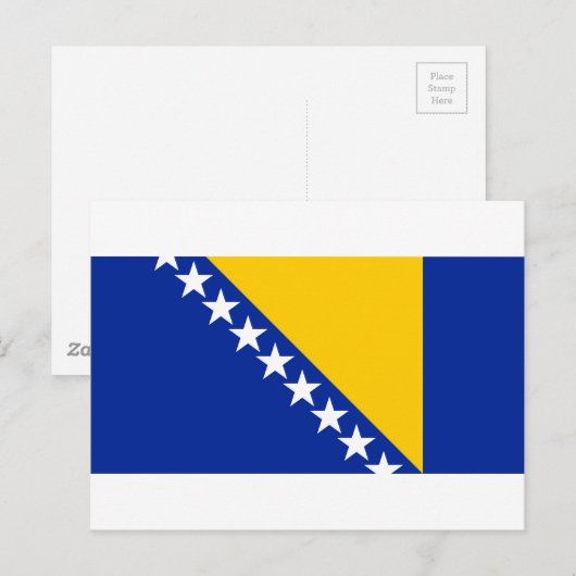 Vlag van Bosnië en Herzegovina Briefkaart (Voorkant / Achterkant)