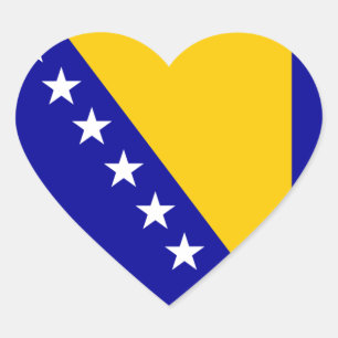 Vlag van Bosnië en Herzegovina Hart Sticker
