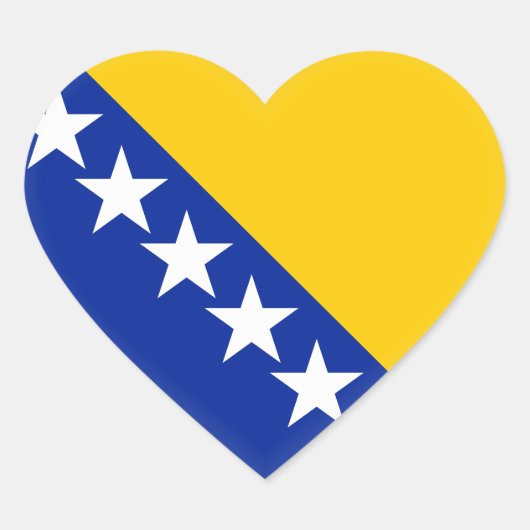 Vlag van Bosnië en Herzegovina Hart Sticker (Voorkant)