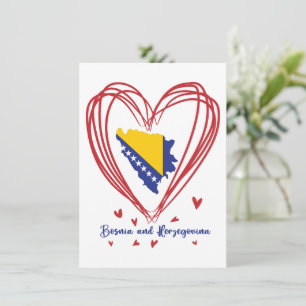 Vlag van Bosnië en Herzegovina in de kaart van het
