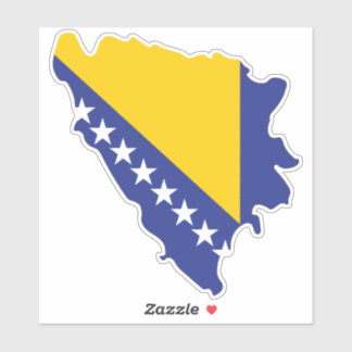 Vlag van Bosnië en Herzegovina in de kaart van het Sticker