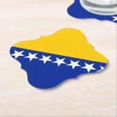 Vlag van Bosnië en Herzegovina Kartonnen Onderzetters (Gekanteld)