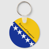 Vlag van Bosnië en Herzegovina, patriotten/sport Sleutelhanger (Voorkant)