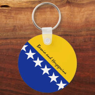 Vlag van Bosnië en Herzegovina, patriotten/sport Sleutelhanger