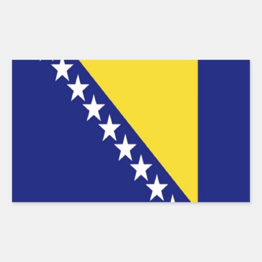 Vlag van Bosnië en Herzegovina Rechthoekige Sticker (Voorkant)