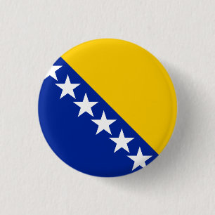 Vlag van Bosnië en Herzegovina Ronde Button 3,2 Cm