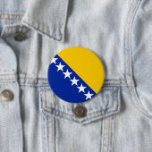 Vlag van Bosnië en Herzegovina Ronde Button 7,6 Cm (In situ)