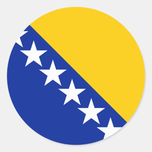 Vlag van Bosnië en Herzegovina Ronde Sticker (Voorkant)