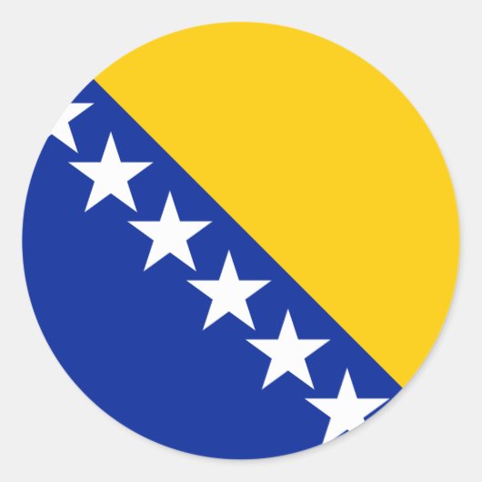 Vlag van Bosnië en Herzegovina Ronde Sticker (Voorkant)