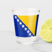 Vlag van Bosnië en Herzegovina Shot Glas (Voorkant)
