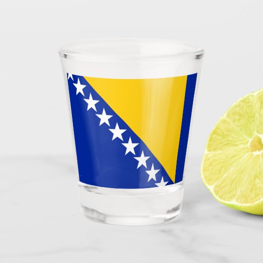 Vlag van Bosnië en Herzegovina Shot Glas (Voorkant)