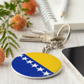 Vlag van Bosnië en Herzegovina Sleutelhanger (Zijkant)