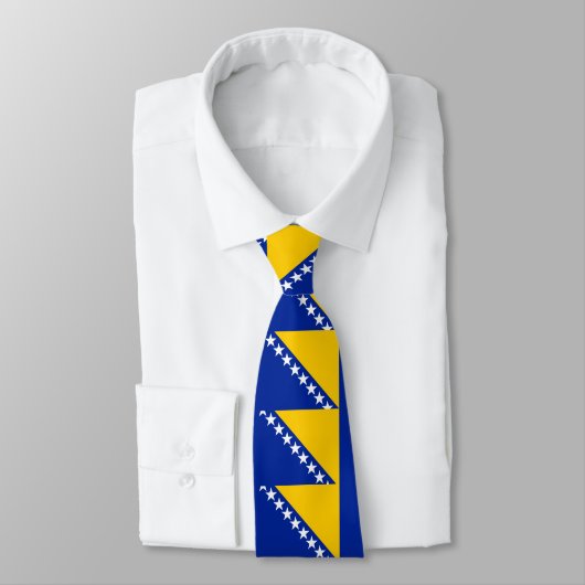 Vlag van Bosnië en Herzegovina Stropdas (Gebonden)
