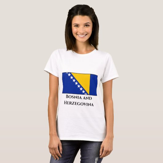 Vlag van Bosnië en Herzegovina T-shirt (Voorkant volledig)