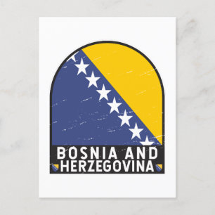 Vlag van Bosnië en Herzegovina verhit Briefkaart