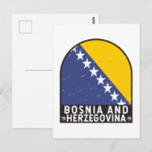 Vlag van Bosnië en Herzegovina verhit Briefkaart (Voorkant / Achterkant)