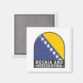 Vlag van Bosnië en Herzegovina verhit Magneet (Voorkant / Achterkant)