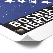 Vlag van Bosnië en Herzegovina verhit Poster (Hoek)
