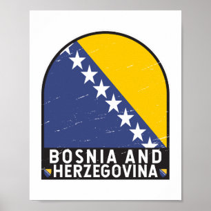 Vlag van Bosnië en Herzegovina verhit Poster