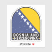 Vlag van Bosnië en Herzegovina verhit Sticker (Vel)