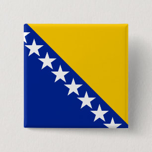 Vlag van Bosnië en Herzegovina Vierkante Button 5,1 Cm