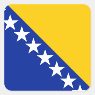 Vlag van Bosnië en Herzegovina Vierkante Sticker